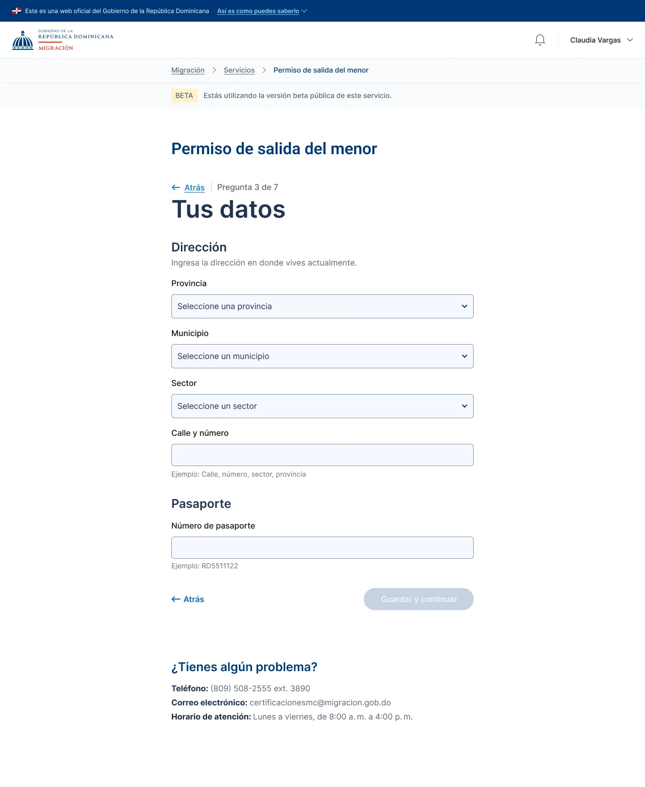 Request Form – Step 2